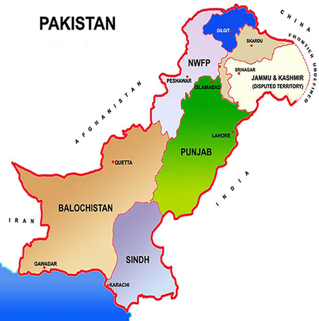 World Map Pakistan